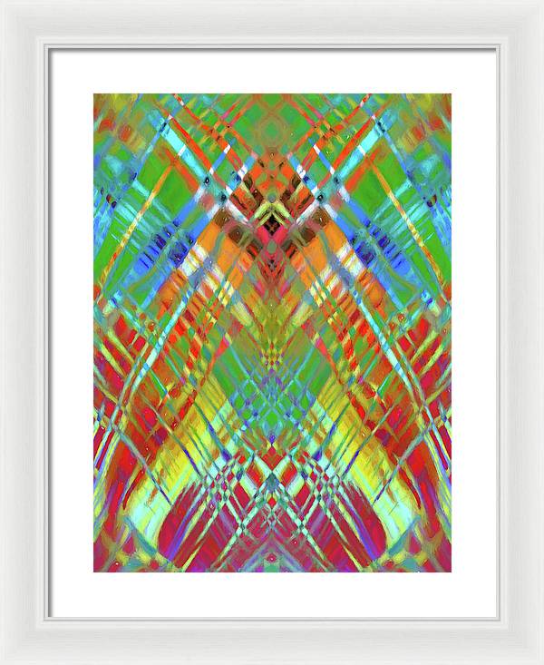 Red Green Freestyle Plaid - Framed Print