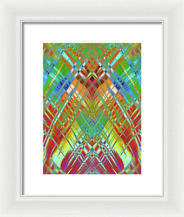 Red Green Freestyle Plaid - Framed Print