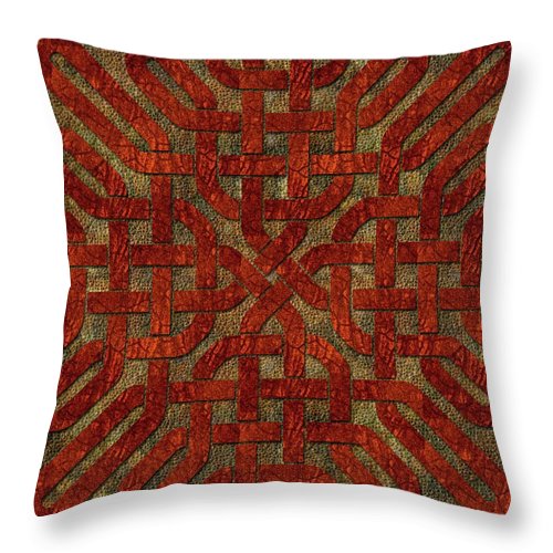 Red Leather Celtic Knot Square - Throw Pillow