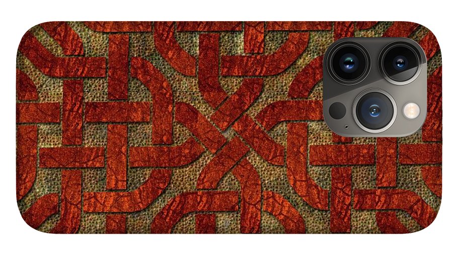 Red Leather Celtic Knot Square - Phone Case