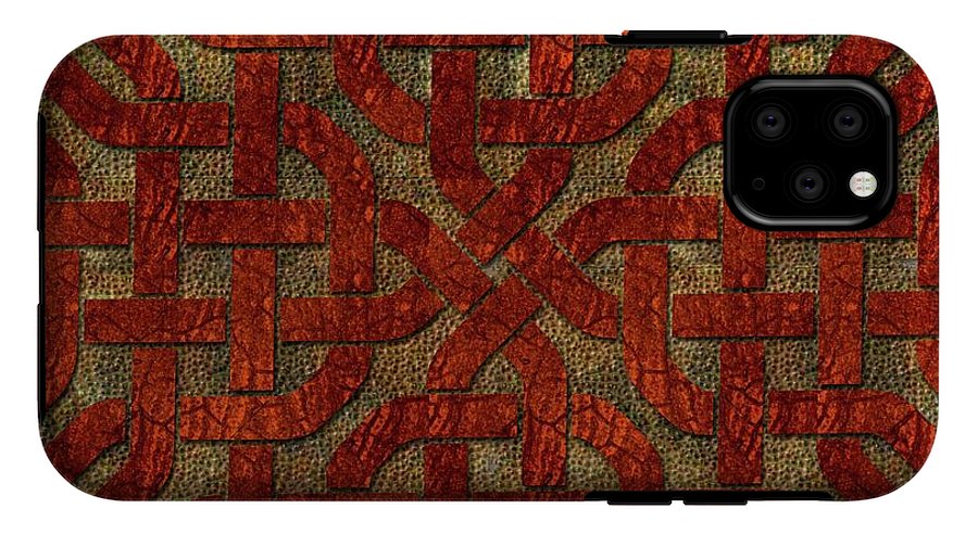 Red Leather Celtic Knot Square - Phone Case