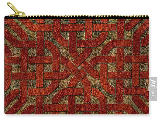 Red Leather Celtic Knot Square - Carry-All Pouch