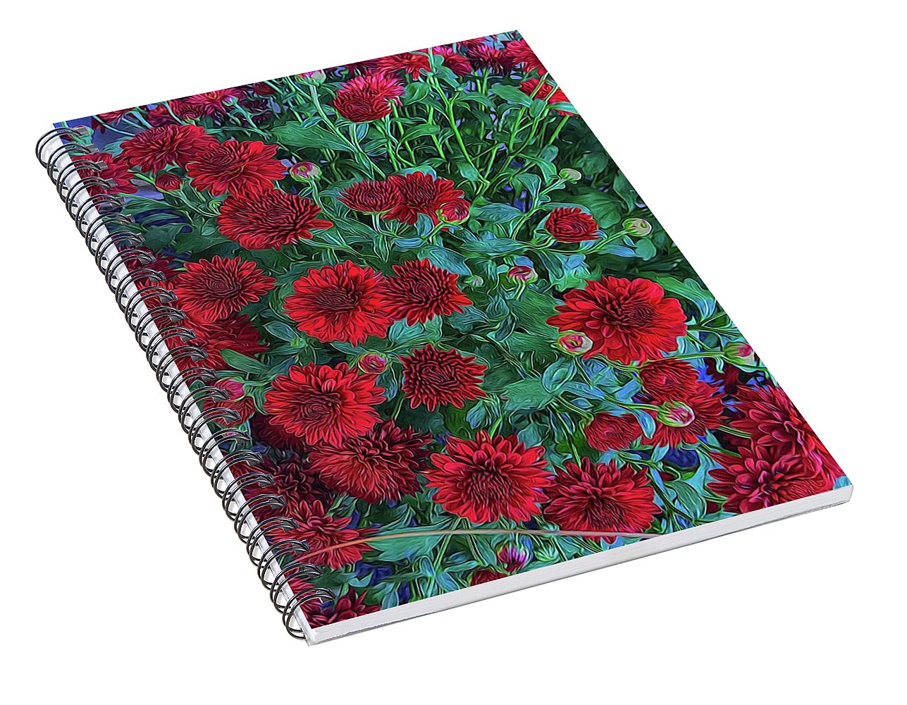 Red Mums - Spiral Notebook