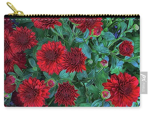 Red Mums - Carry-All Pouch