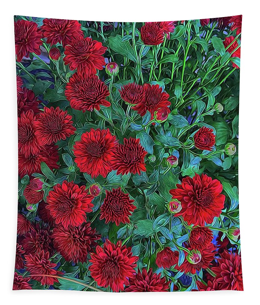 Red Mums - Tapestry
