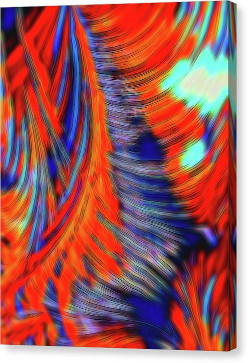 Red Orange Tie Dye Fractal Abstract - Canvas Print