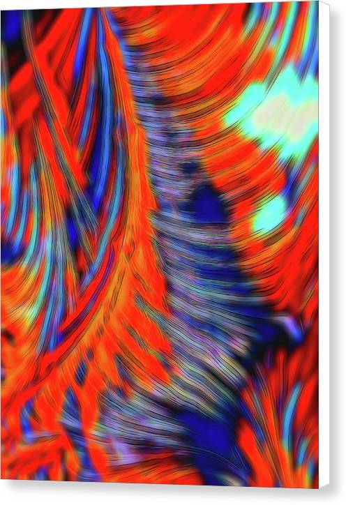 Red Orange Tie Dye Fractal Abstract - Canvas Print