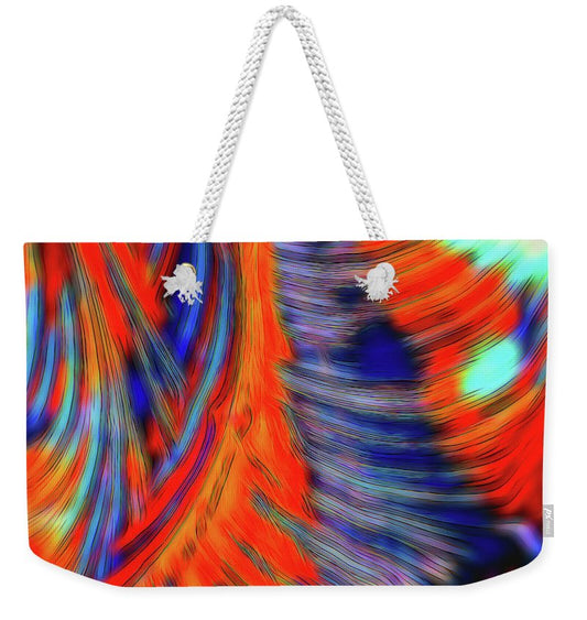 Red Orange Tie Dye Fractal Abstract - Weekender Tote Bag