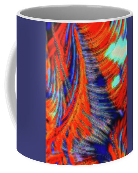 Red Orange Tie Dye Fractal Abstract - Mug