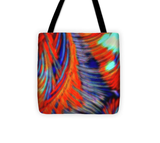 Red Orange Tie Dye Fractal Abstract - Tote Bag