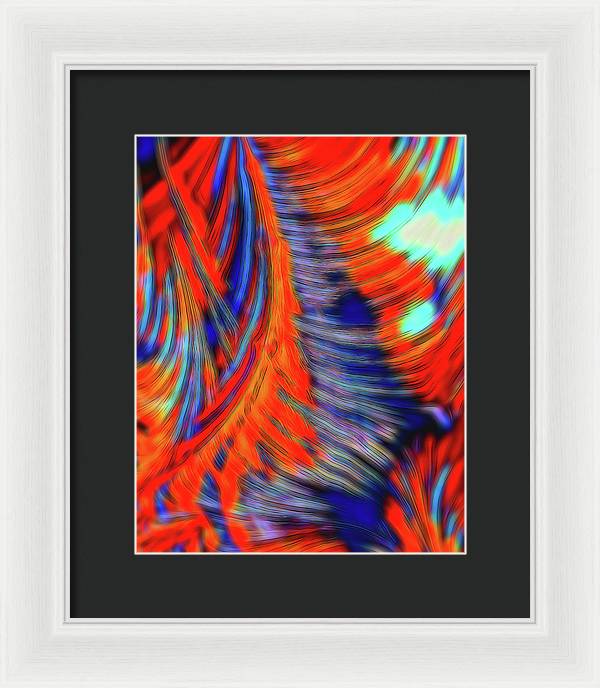Red Orange Tie Dye Fractal Abstract - Framed Print