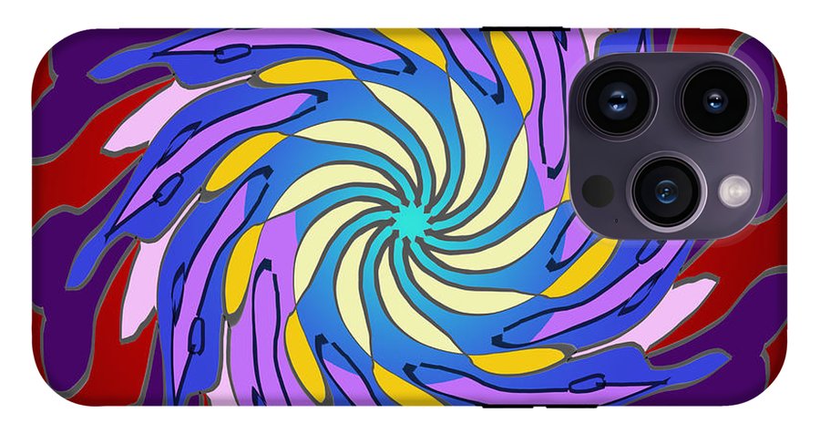 Red Purple Yellow Mandala Swirl - Phone Case