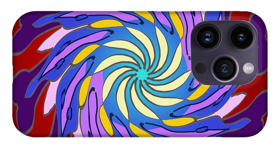 Red Purple Yellow Mandala Swirl - Phone Case