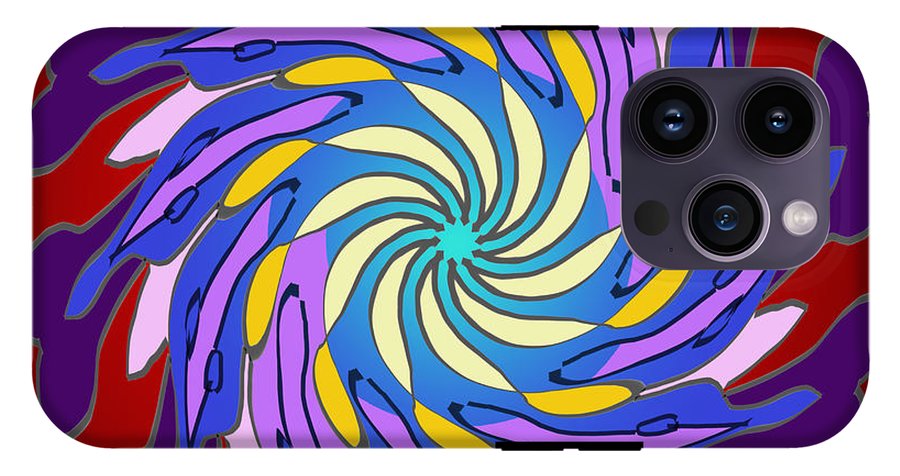 Red Purple Yellow Mandala Swirl - Phone Case