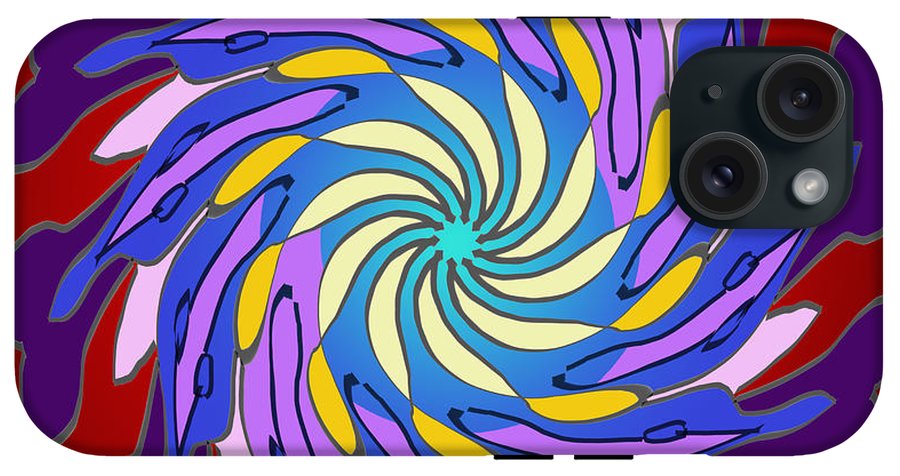 Red Purple Yellow Mandala Swirl - Phone Case