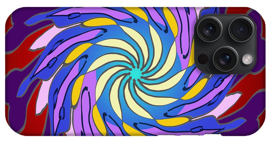 Red Purple Yellow Mandala Swirl - Phone Case