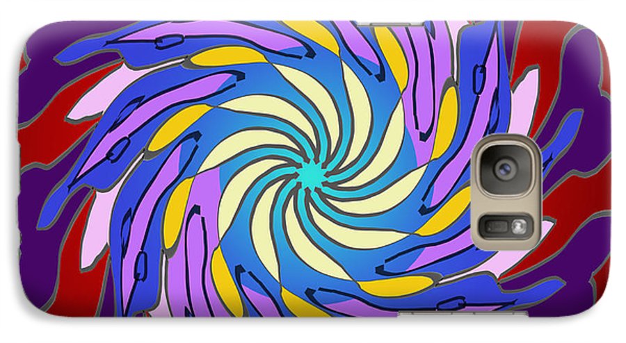 Red Purple Yellow Mandala Swirl - Phone Case