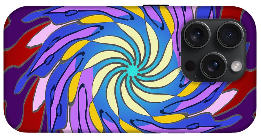 Red Purple Yellow Mandala Swirl - Phone Case