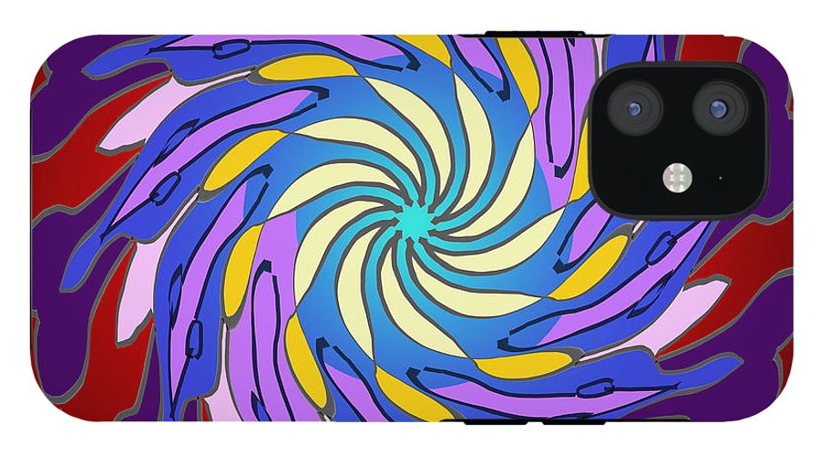 Red Purple Yellow Mandala Swirl - Phone Case