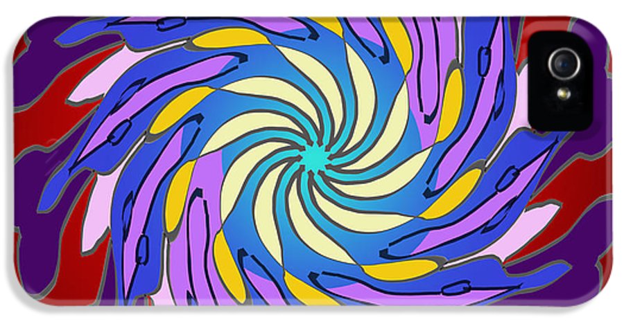 Red Purple Yellow Mandala Swirl - Phone Case