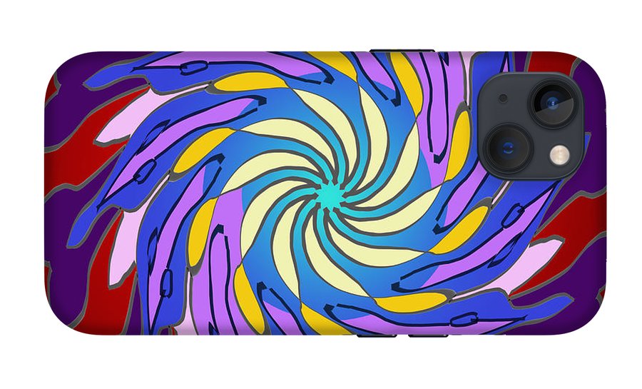 Red Purple Yellow Mandala Swirl - Phone Case