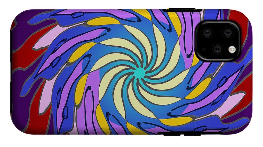 Red Purple Yellow Mandala Swirl - Phone Case