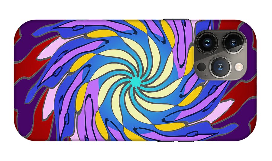 Red Purple Yellow Mandala Swirl - Phone Case