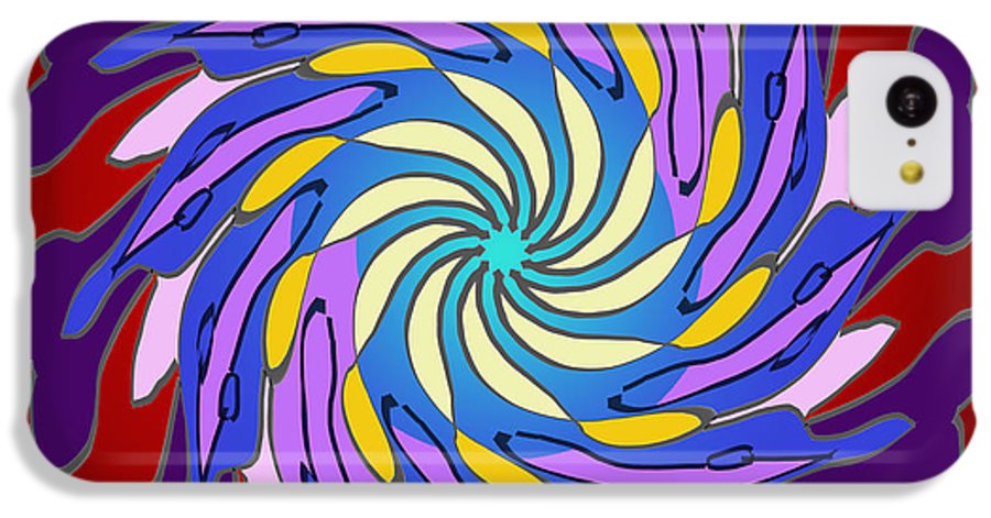 Red Purple Yellow Mandala Swirl - Phone Case