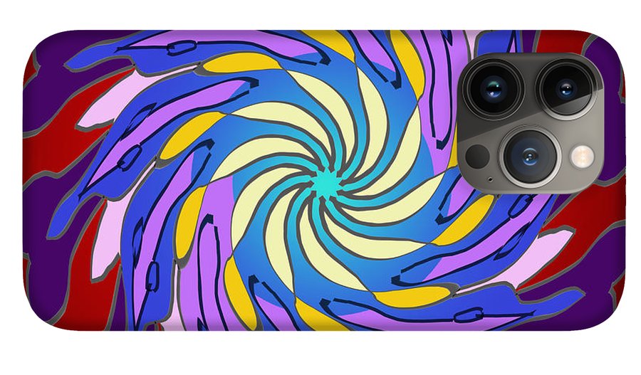 Red Purple Yellow Mandala Swirl - Phone Case