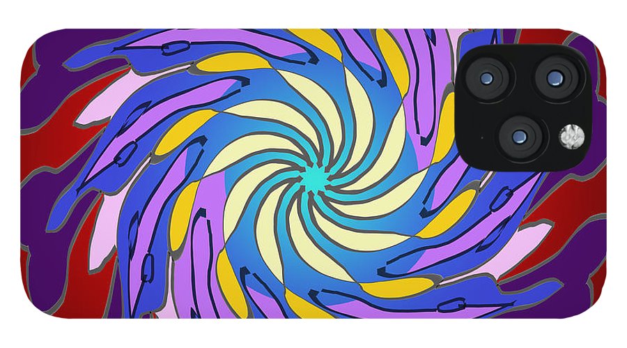 Red Purple Yellow Mandala Swirl - Phone Case