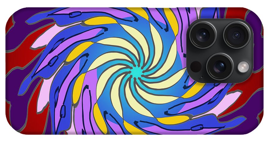 Red Purple Yellow Mandala Swirl - Phone Case