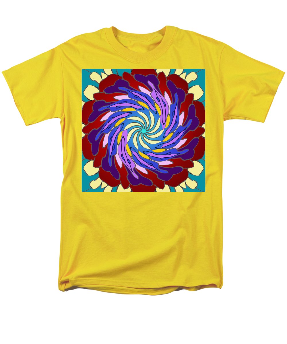 Red Purple Yellow Mandala Swirl - Men's T-Shirt  (Regular Fit)