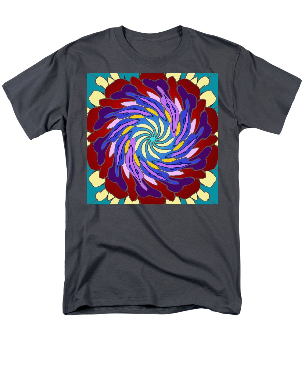 Red Purple Yellow Mandala Swirl - Men's T-Shirt  (Regular Fit)