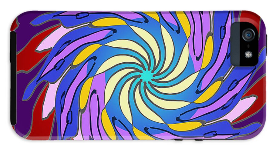 Red Purple Yellow Mandala Swirl - Phone Case