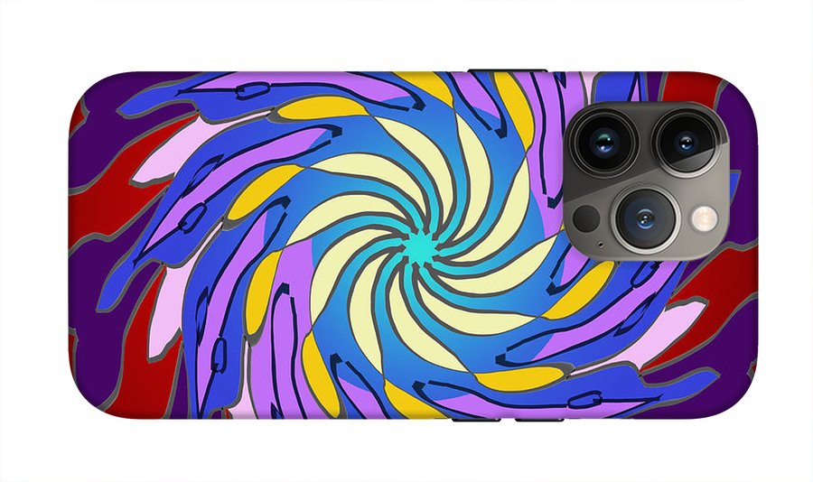 Red Purple Yellow Mandala Swirl - Phone Case