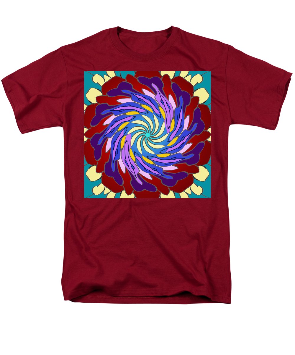 Red Purple Yellow Mandala Swirl - Men's T-Shirt  (Regular Fit)