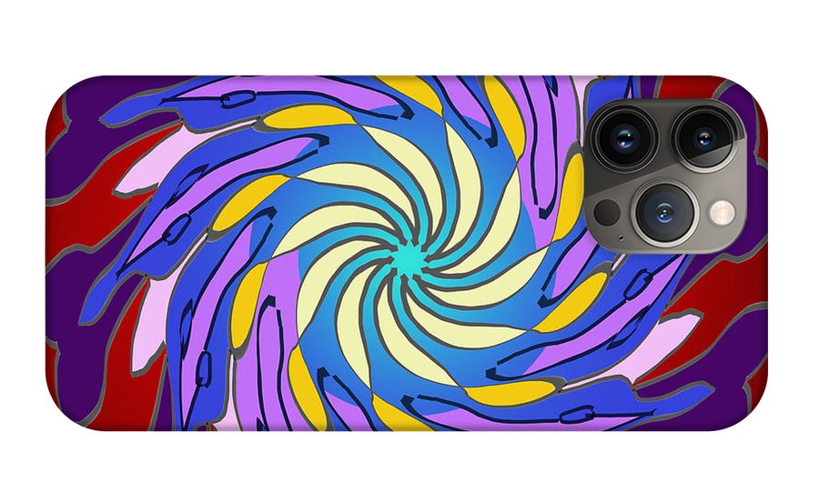 Red Purple Yellow Mandala Swirl - Phone Case