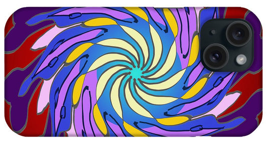 Red Purple Yellow Mandala Swirl - Phone Case