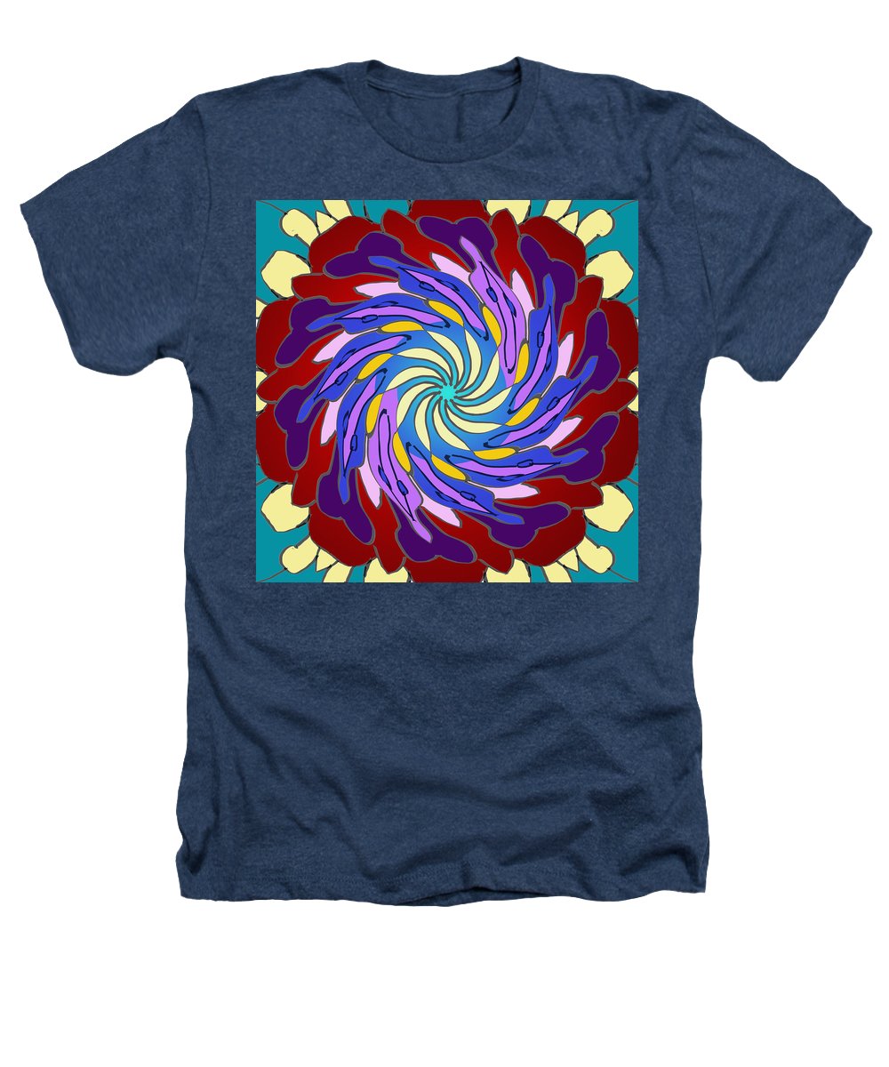 Red Purple Yellow Mandala Swirl - Heathers T-Shirt