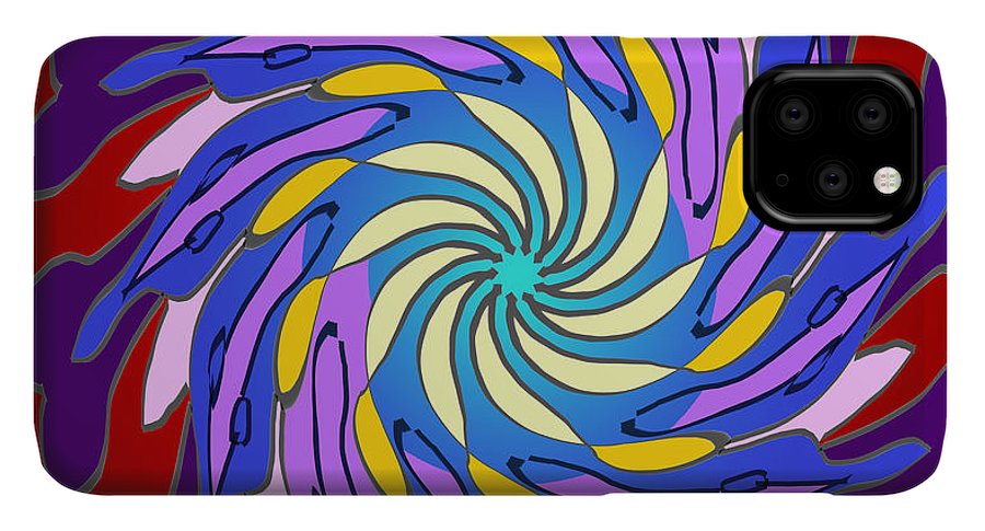 Red Purple Yellow Mandala Swirl - Phone Case