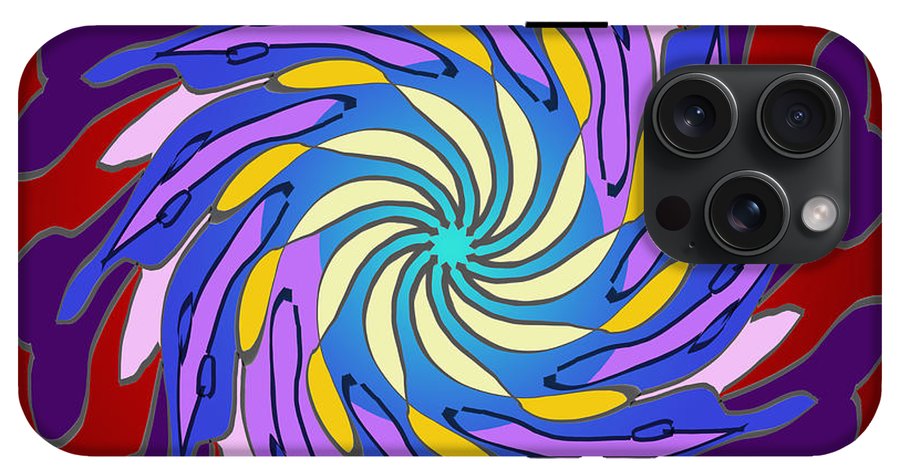 Red Purple Yellow Mandala Swirl - Phone Case