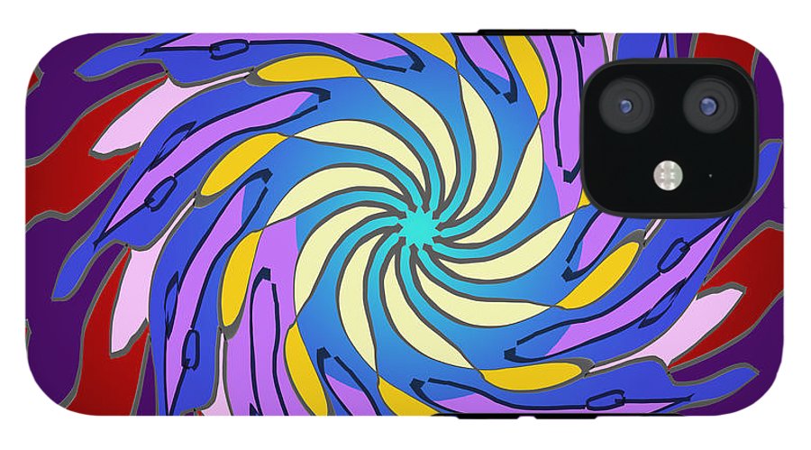 Red Purple Yellow Mandala Swirl - Phone Case