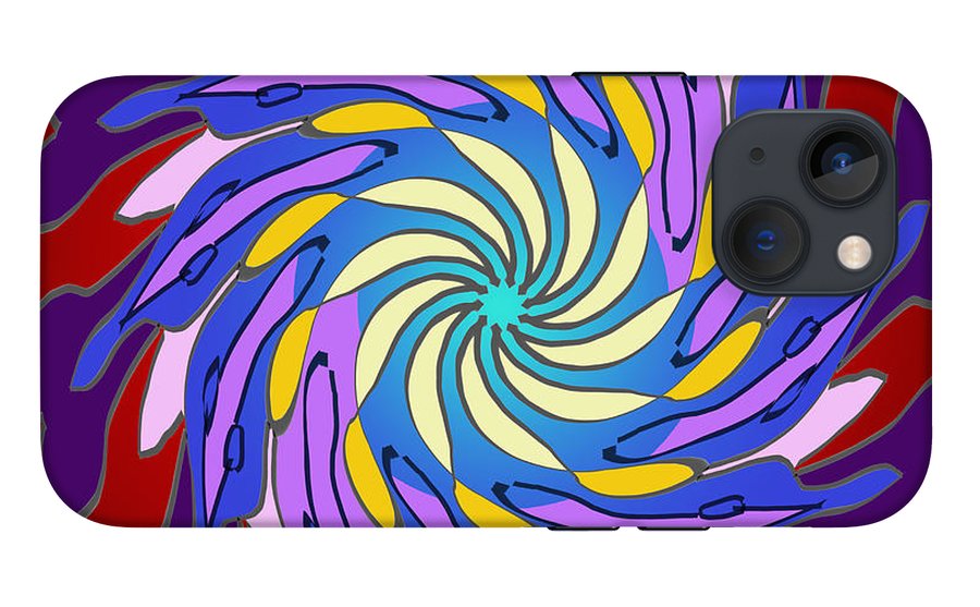 Red Purple Yellow Mandala Swirl - Phone Case