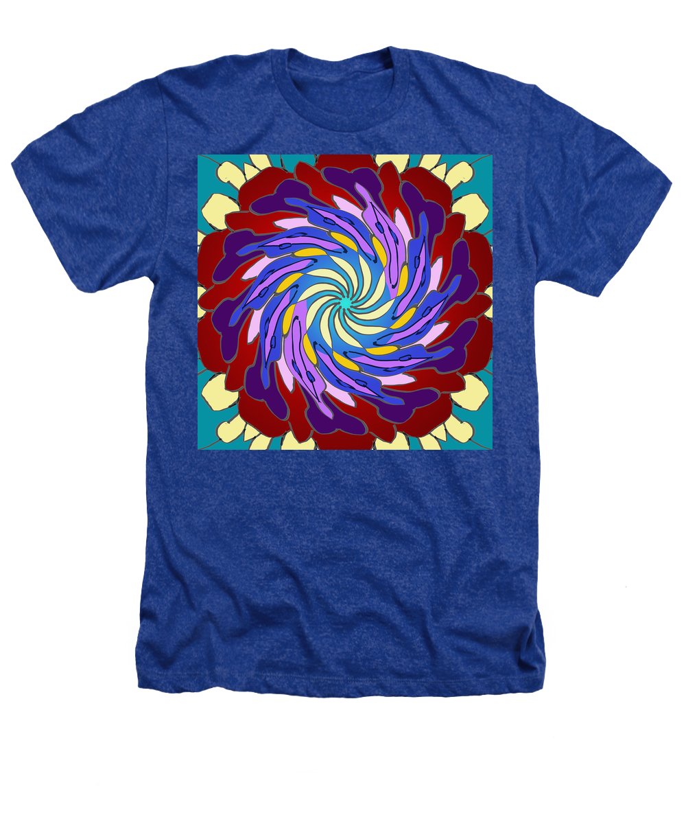 Red Purple Yellow Mandala Swirl - Heathers T-Shirt
