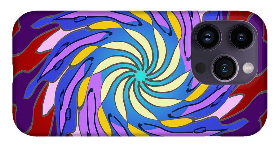 Red Purple Yellow Mandala Swirl - Phone Case