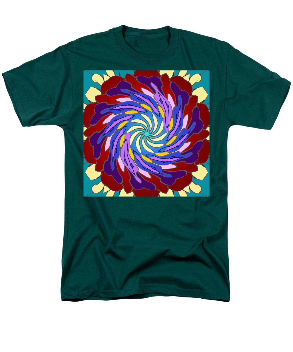 Red Purple Yellow Mandala Swirl - Men's T-Shirt  (Regular Fit)