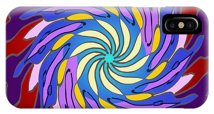 Red Purple Yellow Mandala Swirl - Phone Case