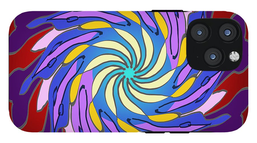 Red Purple Yellow Mandala Swirl - Phone Case