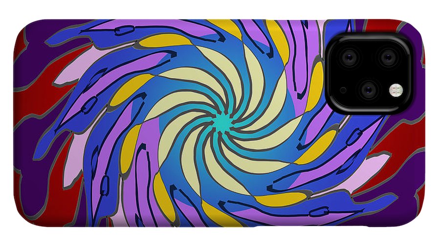 Red Purple Yellow Mandala Swirl - Phone Case