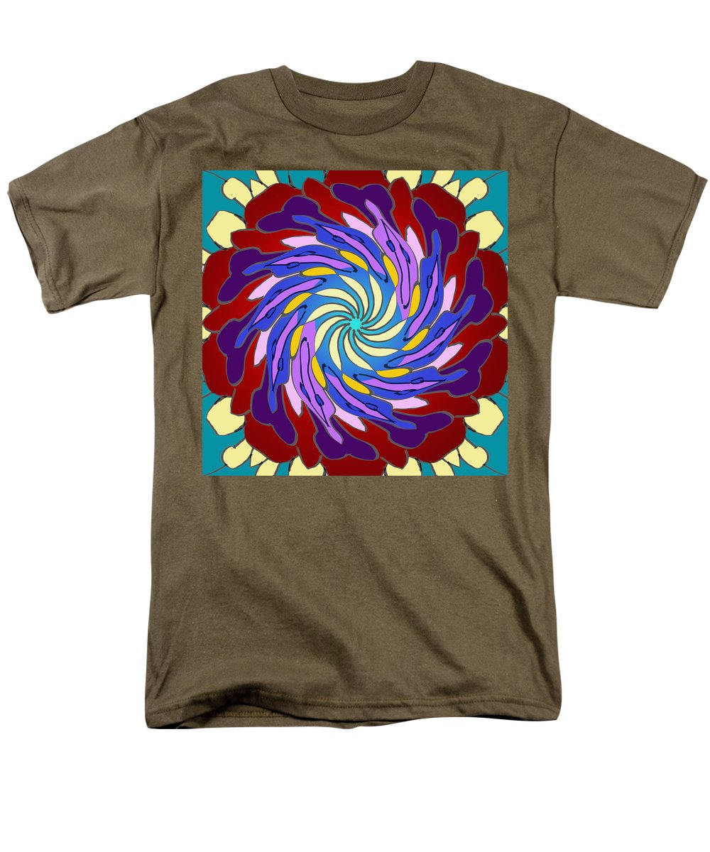 Red Purple Yellow Mandala Swirl - Men's T-Shirt  (Regular Fit)